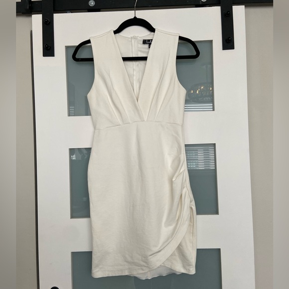 Lulu’s cocktail hour ivory wrap dress - Picture 2 of 8